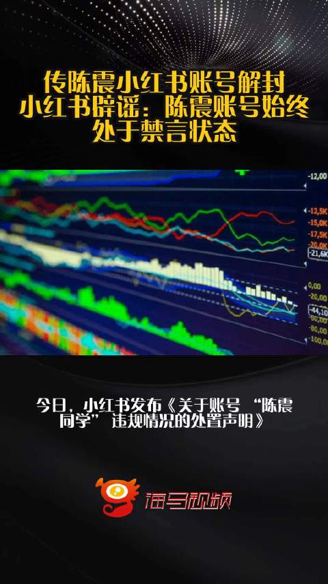 传陈震小红书账号解封？小红书辟谣：陈震账号始终处于禁言状态