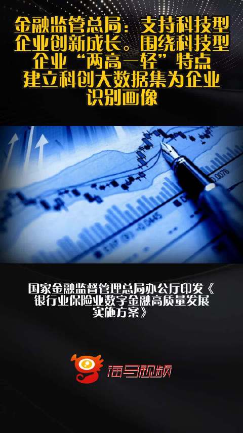金融监管总局：支持科技型企业创新成长。围绕科技型企业“两高一轻”特点，建立科创大数据集为企业识别画像