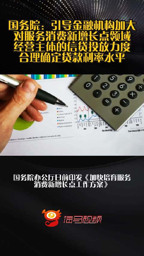 国务院：引导金融机构加大对服务消费新增长点领域经营主体的信贷投放力度 合理确定贷款利率水平