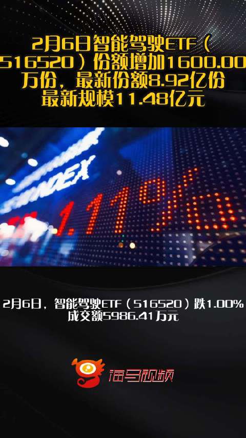 2月6日智能驾驶ETF（516520）份额增加1600.00万份，最新份额8.92亿份，最新规模11.48亿元