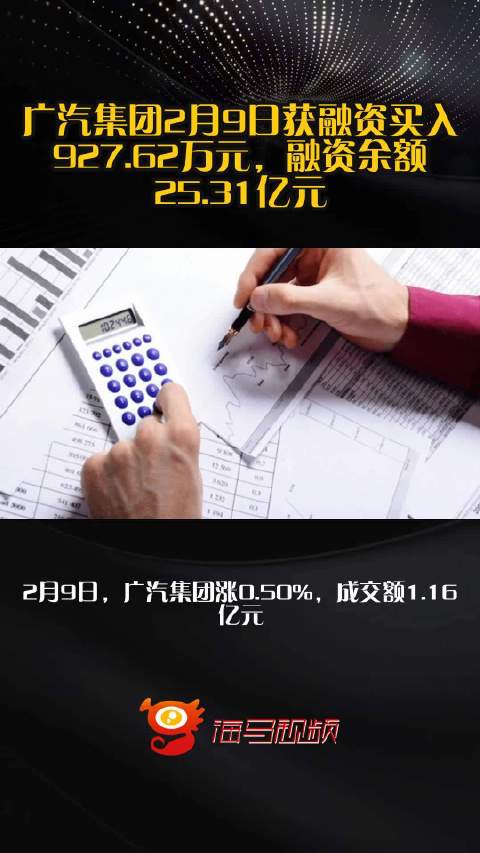 广汽集团2月9日获融资买入927.62万元，融资余额25.31亿元