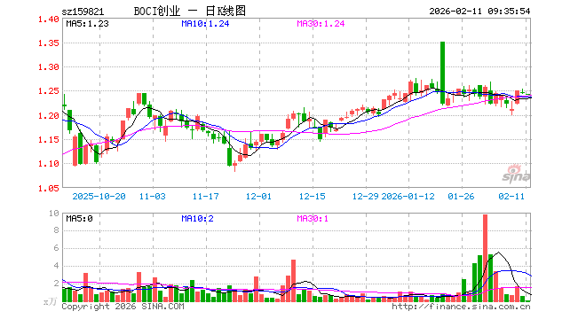 创业板ETF中银证券（159821）开盘跌0.24%，重仓股宁德时代涨0.53%，中际旭创跌0.85%