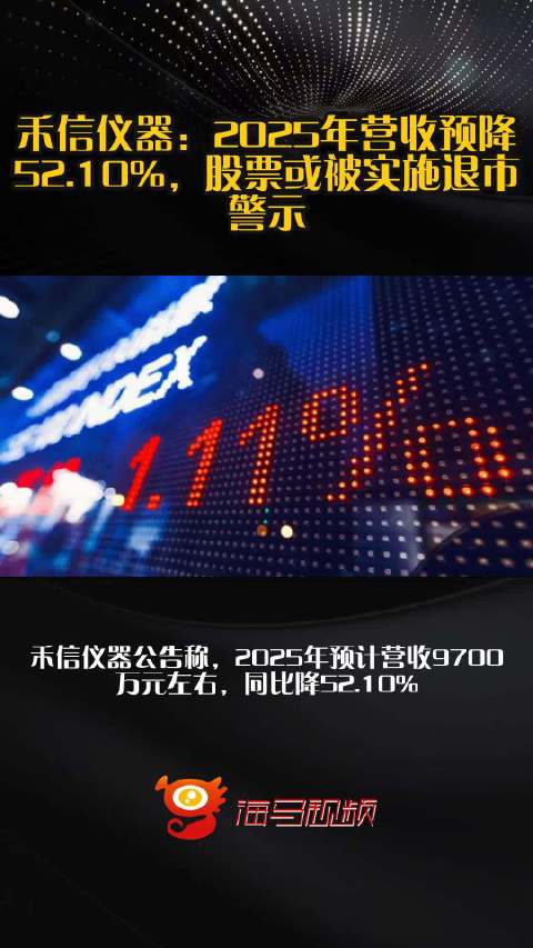 禾信仪器：2025年营收预降52.10%，股票或被实施退市警示