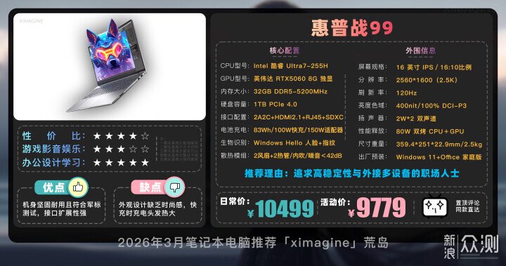 【26年3月筆記本電腦推薦清單新手必看】_新浪眾測