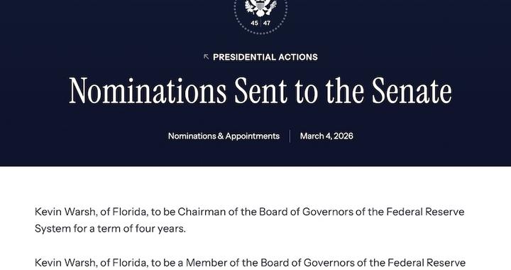 特朗普正式提名沃什，鲍威尔会以理事身份“留守”到2028年吗