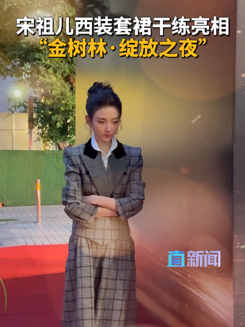 宋祖儿西装套裙干练亮相“金树林·绽放之夜”