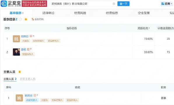 姚晨离婚翁婿变合伙人姚晨前夫与岳父合资开公司