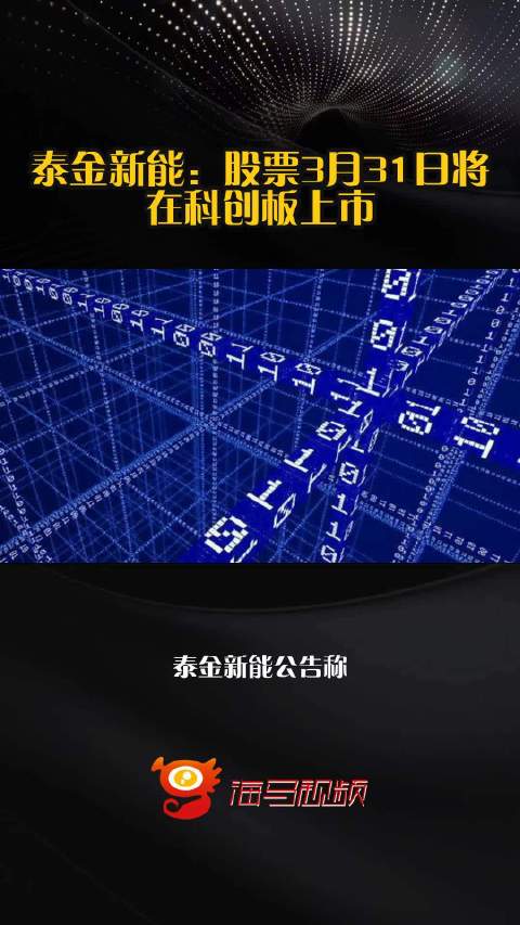 泰金新能：股票3月31日将在科创板上市