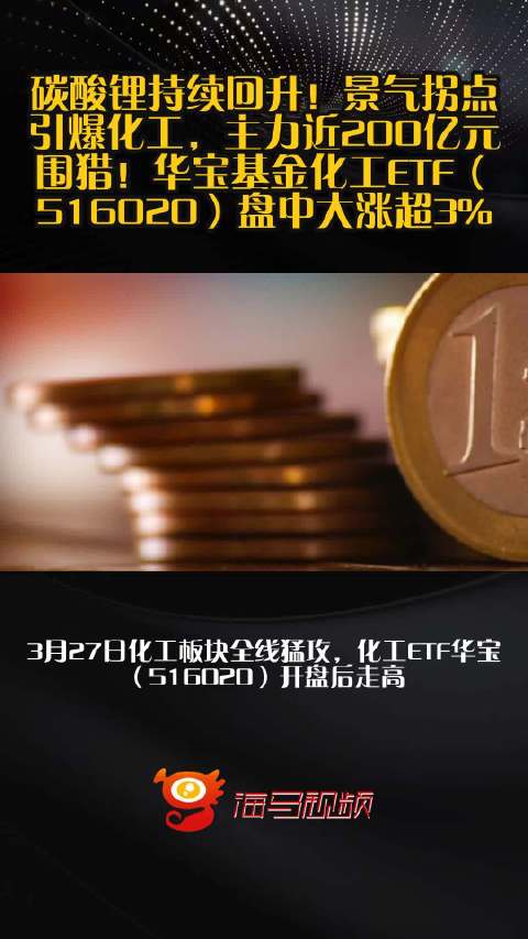 碳酸锂持续回升！景气拐点引爆化工，主力近200亿元围猎！华宝基金化工ETF（516020）盘中大涨超3%