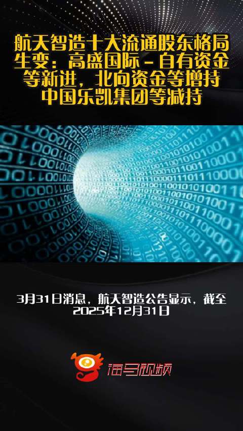 航天智造十大流通股东格局生变：高盛国际－自有资金等新进，北向资金等增持，中国乐凯集团等减持