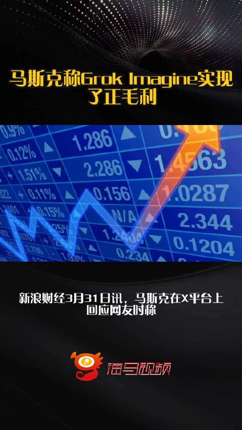 马斯克称Grok Imagine实现了正毛利