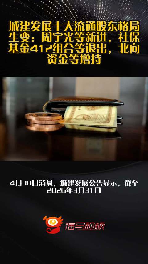 城建发展十大流通股东格局生变：周宇光等新进，社保基金412组合等退出，北向资金等增持