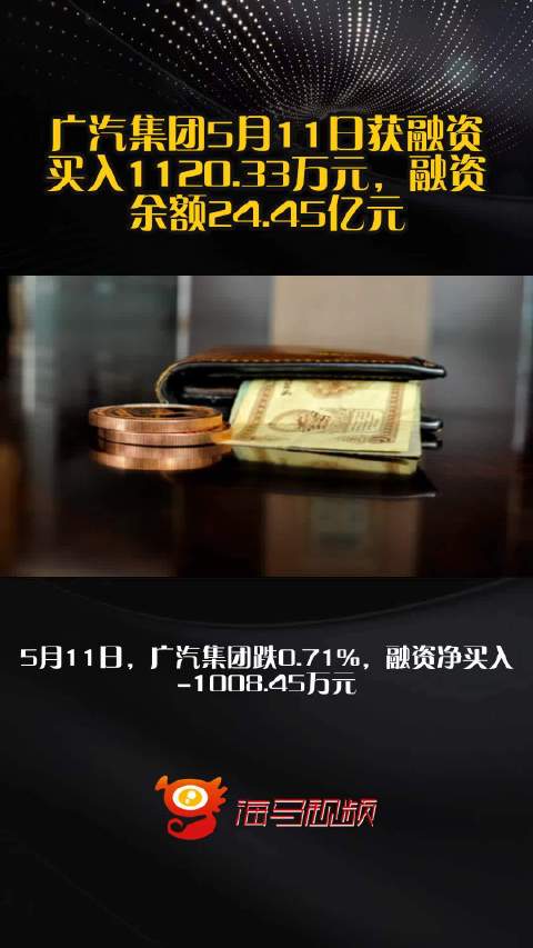 广汽集团5月11日获融资买入1120.33万元，融资余额24.45亿元