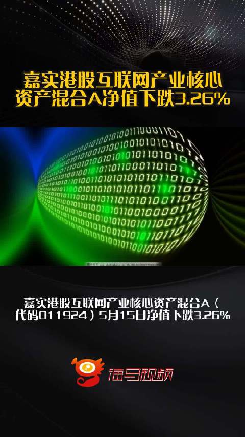 嘉实港股互联网产业核心资产混合A净值下跌3.26%