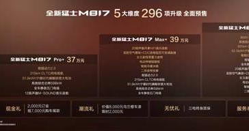 37万起  全新猛士M817预售开启， 296项全方位进阶