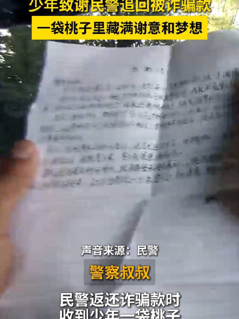 少年被骗980元后立志从警