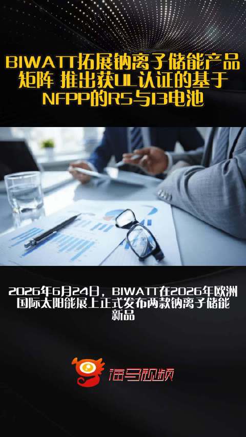 BIWATT拓展钠离子储能产品矩阵 推出获UL认证的基于NFPP的R5与I3电池