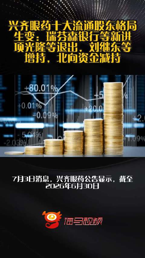 兴齐眼药十大流通股东格局生变：瑞芬森银行等新进，项光隆等退出，刘继东等增持，北向资金减持