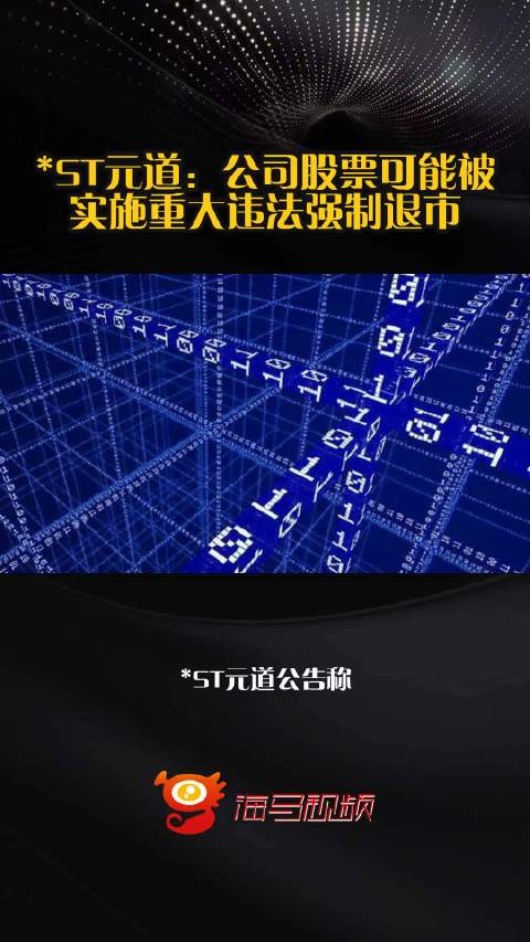 ST元道：公司股票可能被实施重大违法强制退市