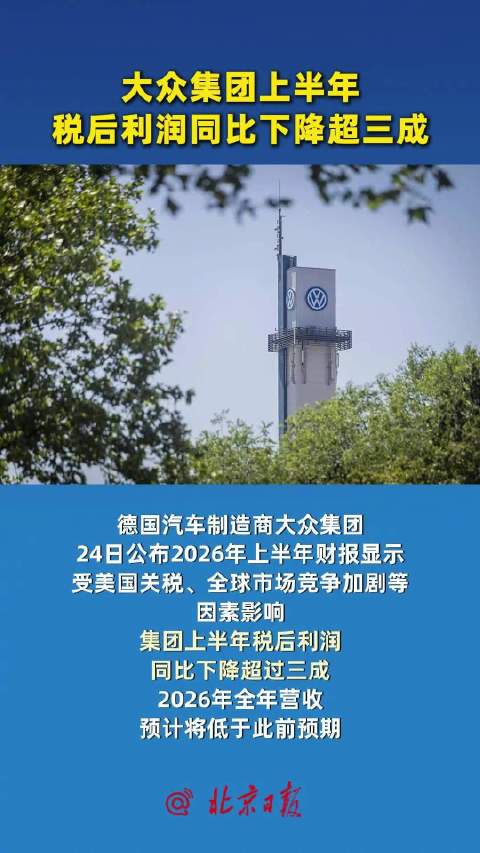 央视：大众上半年财报税后利润锐减