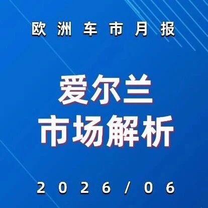 欧洲车市 | 爱尔兰2026年6月：特斯拉独占35.6%，比亚迪微弱试探