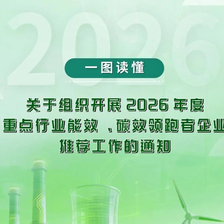 工信部等三部门部署开展2026年度重点行业能效、碳效领跑者企业推荐工作