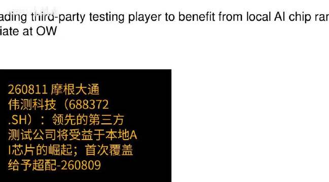 本地AI芯片崛起，伟测科技第三方测试迎来增长