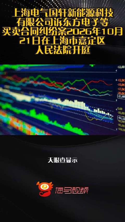 上海电气国轩新能源科技有限公司诉东方电子等买卖合同纠纷案2026年10月21日在上海市嘉定区人民法院开庭