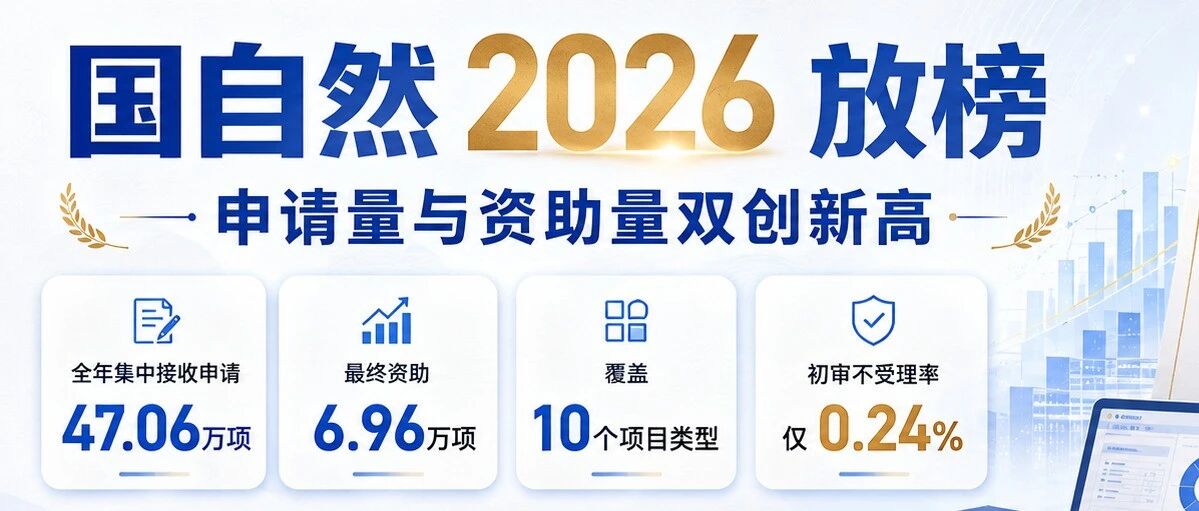 国自然2026放榜 信息口资助率回升 国自然2026放榜 信息口资助率回升