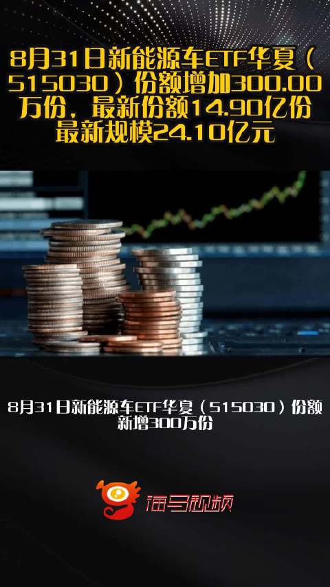 8月31日新能源车ETF华夏（515030）份额增加300.00万份，最新份额14.90亿份，最新规模24.10亿元