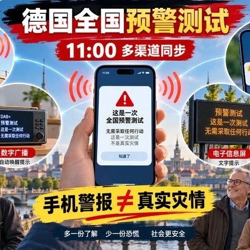 今天11点德国手机为何集体响警报？全国预警测试实用问答