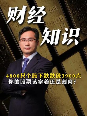 4800只个股下跌跌破3900点，你的股票该拿着还是割肉? A股
