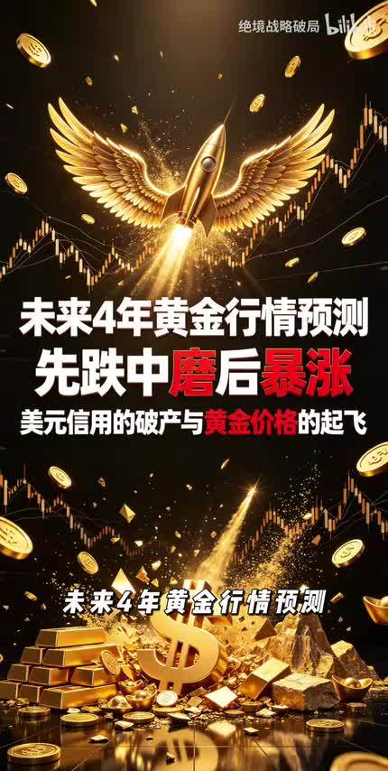 未来4年黄金行情预测，先跌中磨后暴涨，美元信用的破产与黄金价格的起飞
