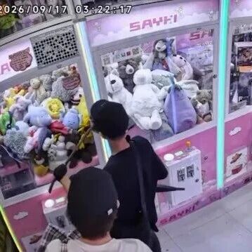 两男子4分钟偷光玩偶机,店方悬红10万港元缉人 两男子4分钟偷光玩偶机,店方悬红10万港元缉人