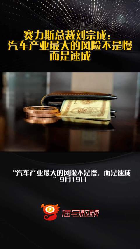 赛力斯总裁刘宗成：汽车产业最大的风险不是慢，而是速成