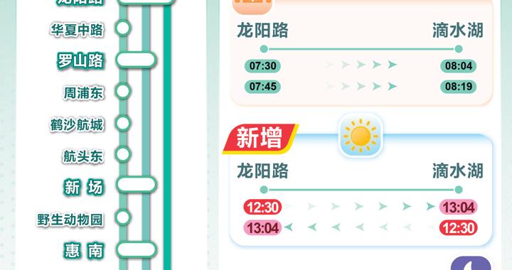 9月28日起16号线工作日午间增开直达车 9月28日起16号线工作日午间增开直达车