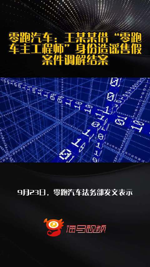 零跑汽车：王某某借“零跑车主工程师”身份造谣售假，案件调解结案