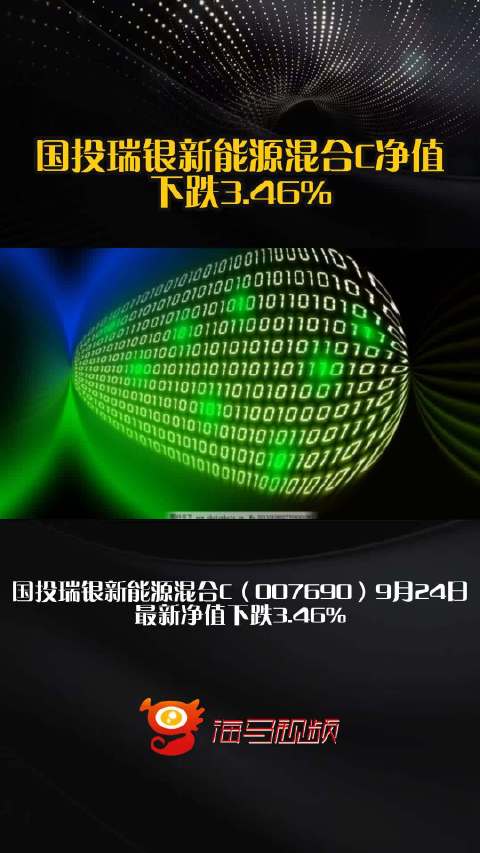 国投瑞银新能源混合C净值下跌3.46%