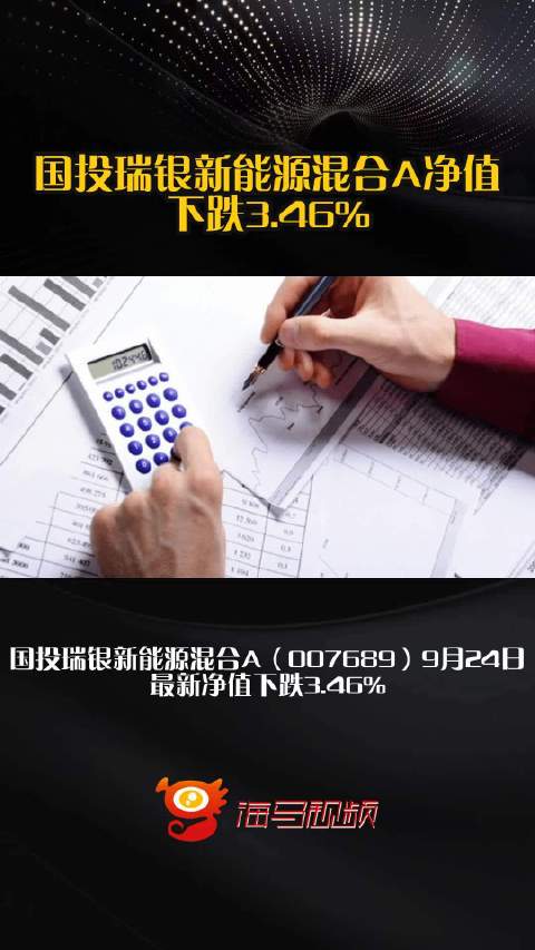 国投瑞银新能源混合A净值下跌3.46%