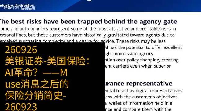 AI冲击美国保险分销，经纪商佣金承压，前进保险受益