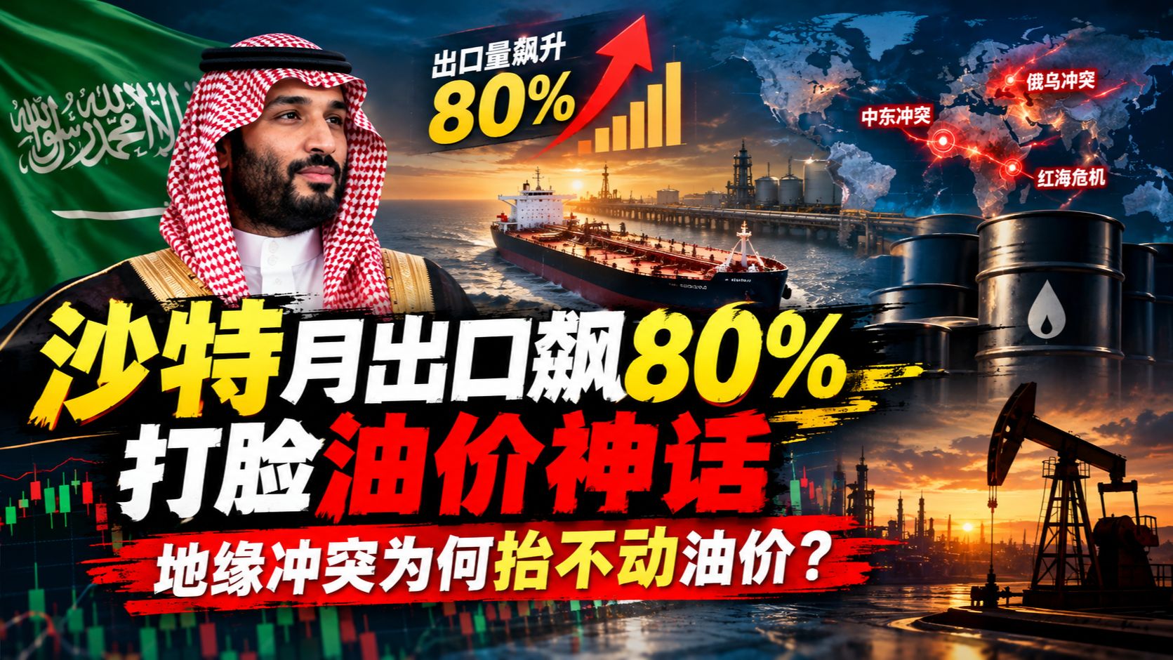 沙特月出口飙80%打脸油价神话，地缘冲突为何抬不动油价？