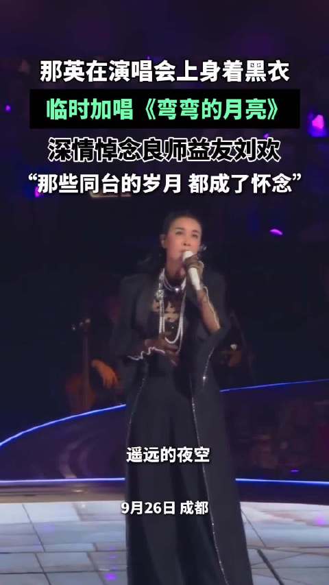 那英演唱会身着黑衣缅怀刘欢