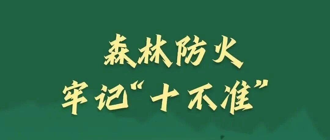 森林防灭火,防患未“燃”! 森林防灭火,防患未“燃”!