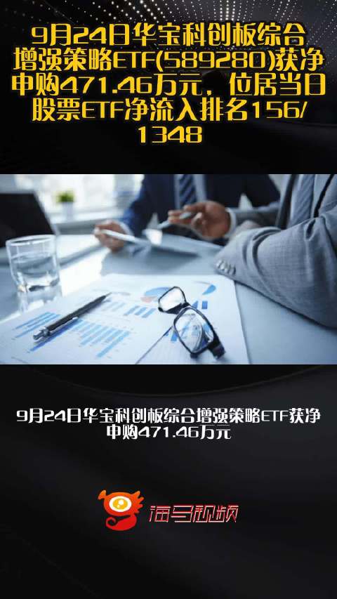 9月24日华宝科创板综合增强策略ETF(589280)获净申购471.46万元，位居当日股票ETF净流入排名156/1348