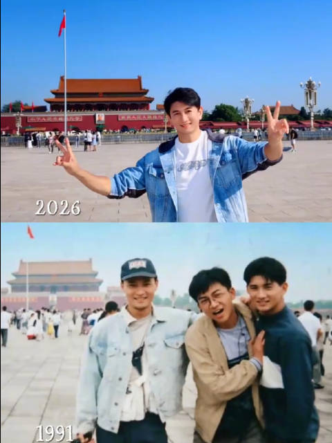 吴奇隆时隔35年复刻小虎队合影
