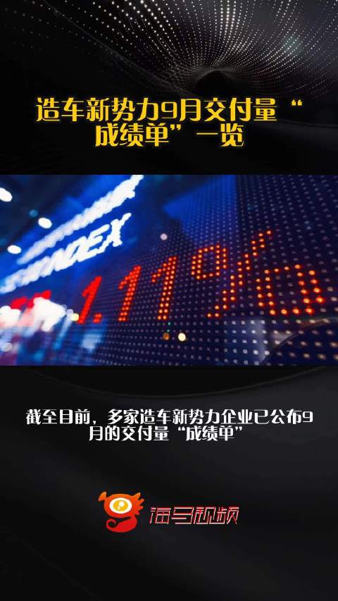 造车新势力9月交付量“成绩单”一览