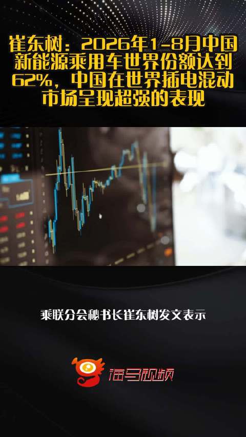 崔东树：2026年1-8月中国新能源乘用车世界份额达到62%，中国在世界插电混动市场呈现超强的表现