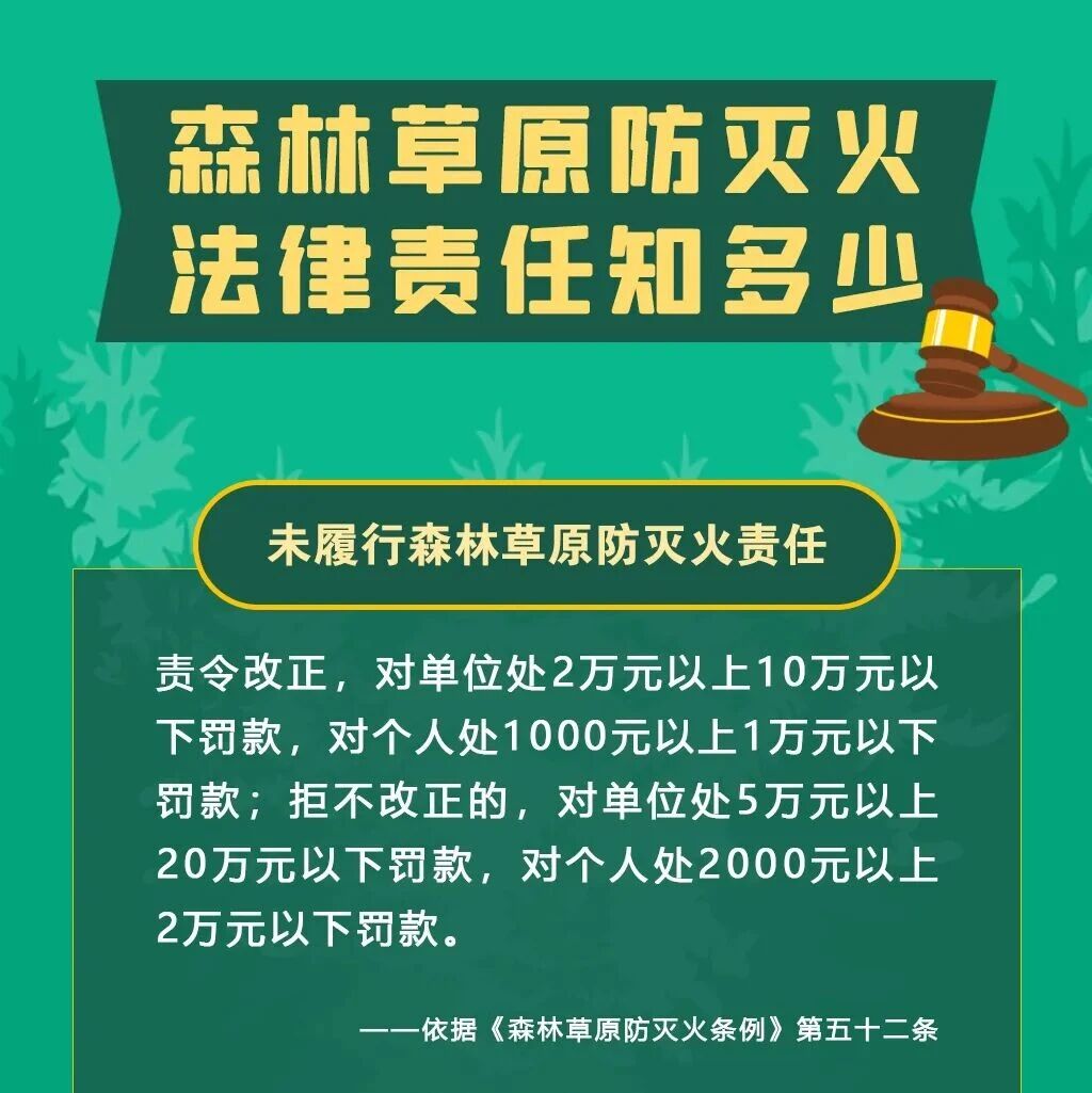 森林草原防灭火法律责任知多少?一起了解 森林草原防灭火法律责任知多少?一起了解