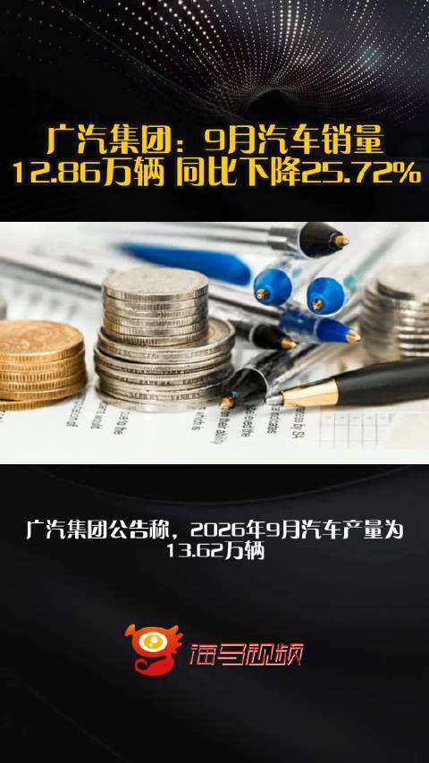 广汽集团：9月汽车销量12.86万辆 同比下降25.72%