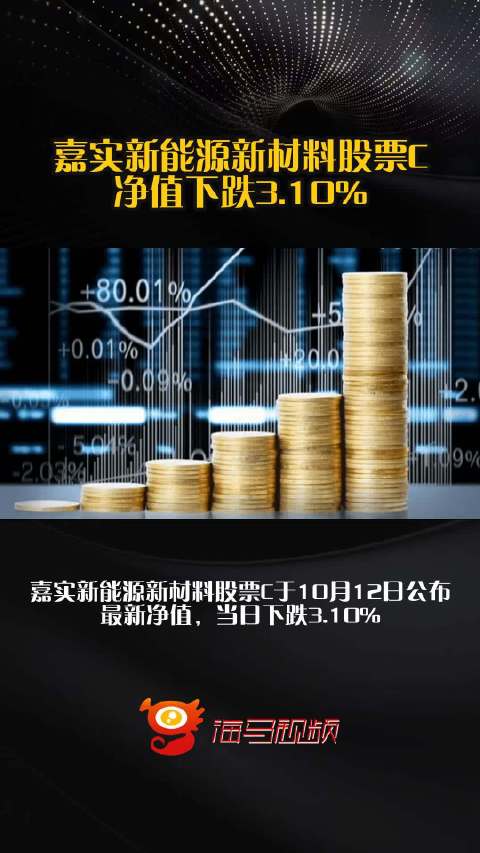 嘉实新能源新材料股票C净值下跌3.10%